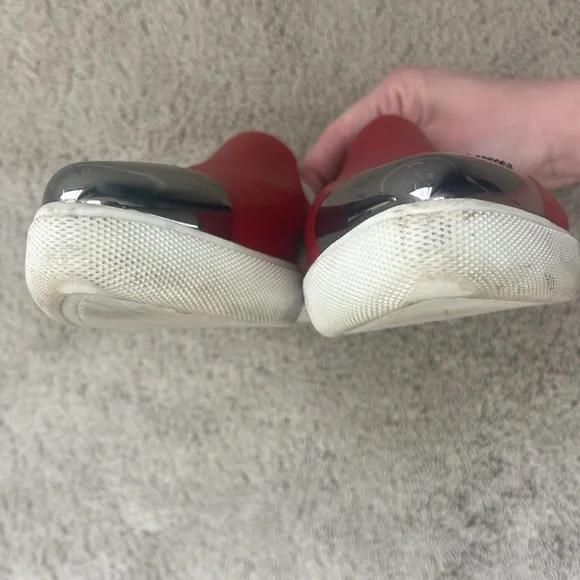 Miu Miu Pointed Metal Cap Toe Skate Red Leather Sneakers Size 10 (40) - Picture 5 of 9